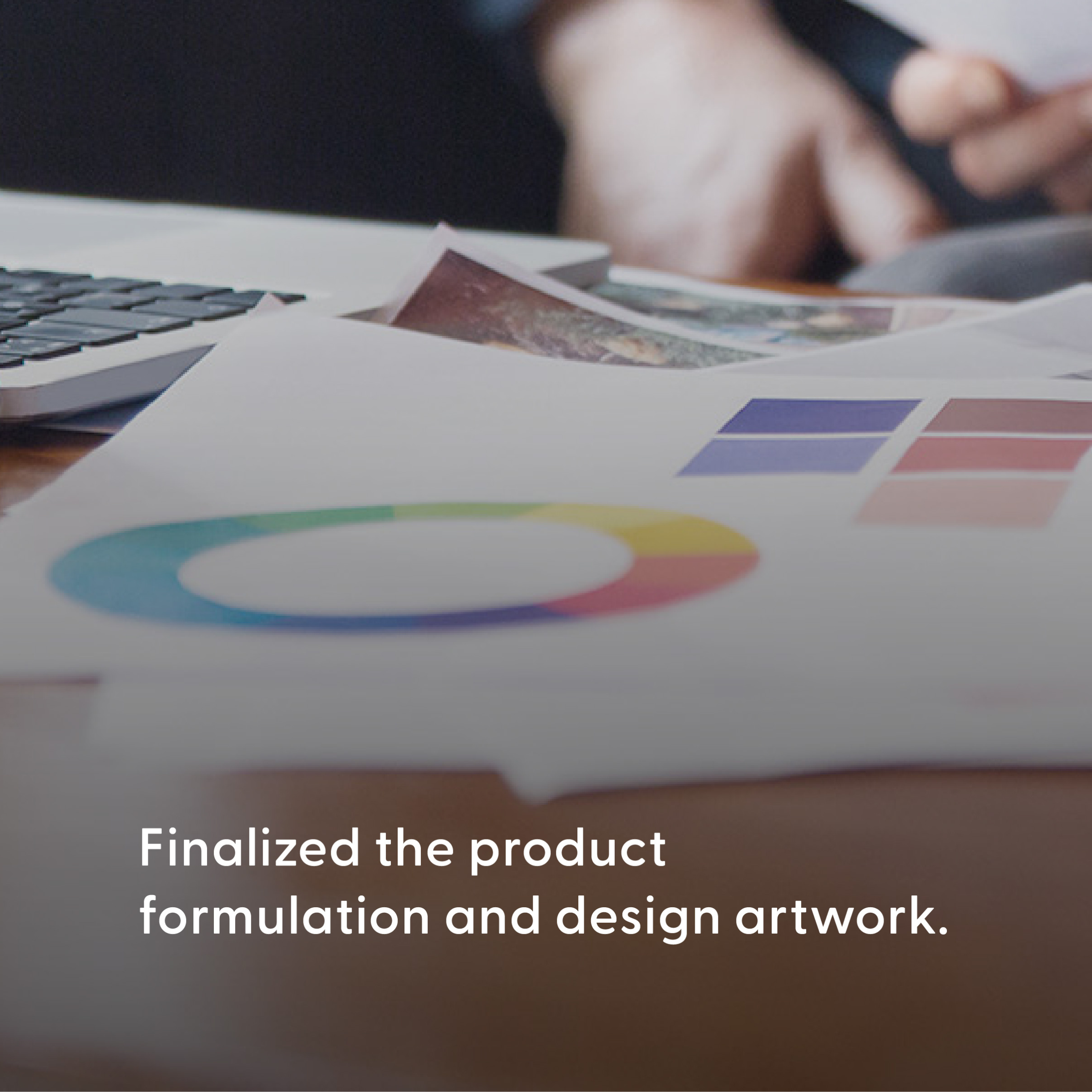 Person reviewing documents and products