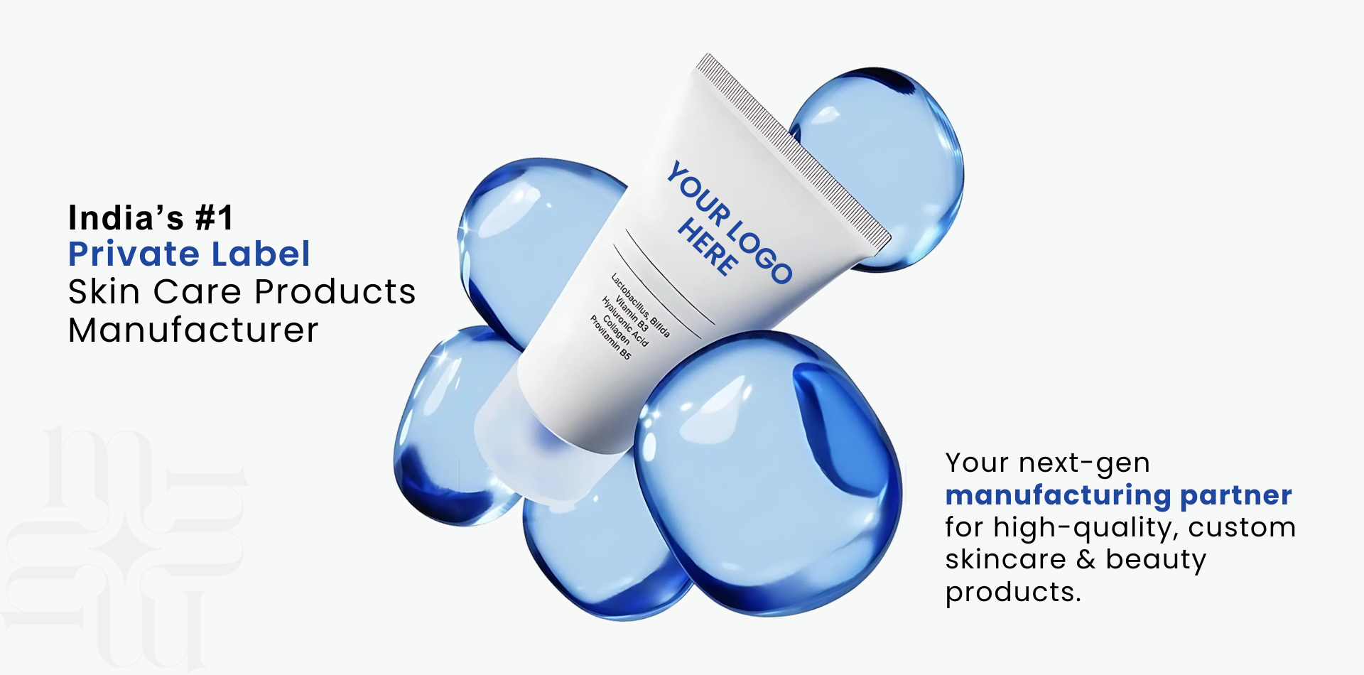 Skincare products on display